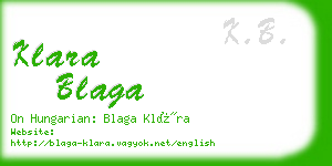 klara blaga business card